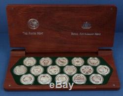Australia 2000 $5 Olympics set of 16 x 1oz Pure Silver, Cat $930 in wooden case