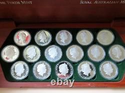 Australia. 2000 Sydney Olympics Set of 16 silver (1oz) $5 Proof Coins. Cased