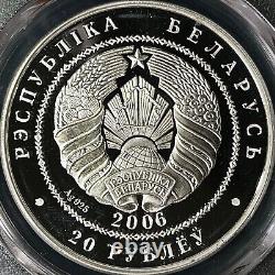 BELARUS. 2006, 20 Roubles, Silver PCGS PR69 Beijing Olympics, Track & Field