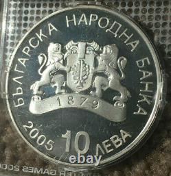 BULGARIA 10 Leva silver coin 2005. UNC. XX Winter Olympic Games Turin 2006