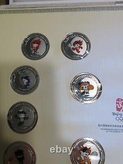 BeiJing 2008 Olympic Mascot 38 Medal Silver Coin Collectors Set. WithCert & Bag