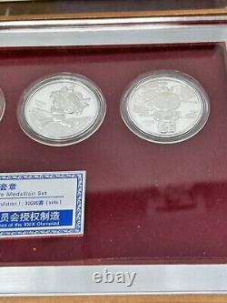 Beijing 2008 Olympics Silver High-relief Fuwa Commemorative Medallion Coin Set