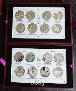 Brazil Summer Olympics 2016 5 Reis Silver Coin Collection. Rare set