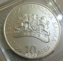 Bulgaria 10 Leva silver coins 2005. Torino Olympic Games 2006. Shorttrack UNC