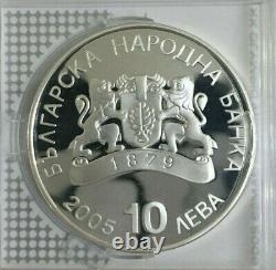 Bulgaria 10 Leva silver coins 2005. Torino Olympic Games 2006. Shorttrack. UNC