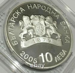 Bulgaria 10 Leva silver coins 2005. Torino Olympic Games 2006. Shorttrack UNC