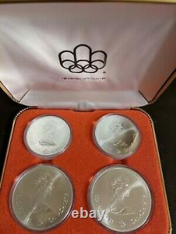 CANADA 1976 MONTREAL OLYMPICS 4-COIN SET SERIES V 4.32 tr oz 92.5% SILVER