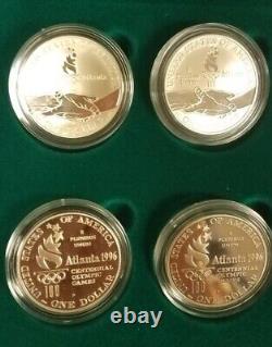 CS0896PDSCiO U. S. MINT COMMEM 8 COIN YEAR 1996-P ATLANTA OLYMPIC PR DOLLARS SET