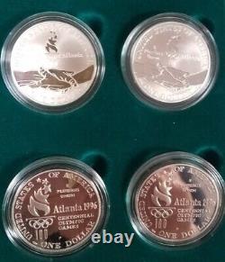 CS0896PDSCiO U. S. MINT COMMEM 8 COIN YEAR 1996-P ATLANTA OLYMPIC PR DOLLARS SET