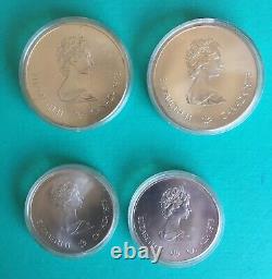 Canada 1976 Montreal Olympic 4-Coin Set 925 Silver Series1 with case