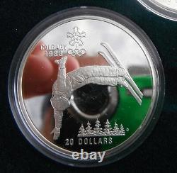 Canada 1988 Calgary Olympic Winter Games Sterling Silver Coins Set 10 Pcs