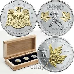 Canada 2010 $5 Special Edition 3-coin Vancouver Olympic Silver Coin Set 3 x 1oz