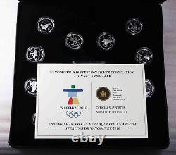 Canada 2010 Olympics Vancouver Proof Silver Coin Set 2237