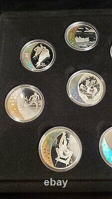 Canada 2010 Vancouver Olympic $25 Holograph Silver 15 Coin Proof Set, Box & Coa