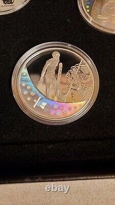 Canada 2010 Vancouver Olympic $25 Holograph Silver 15 Coin Proof Set, Box & Coa