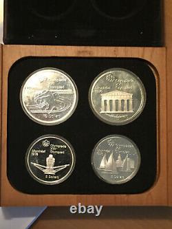 Canada Olympics SILVER $5 & $10 Gem BU Coin Set in Wood Boxes