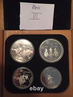 Canada Olympics SILVER $5 & $10 Gem BU Coin Set in Wood Boxes