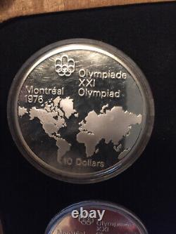 Canada Olympics SILVER $5 & $10 Gem BU Coin Set in Wood Boxes