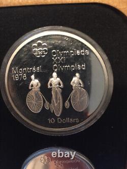 Canada Olympics SILVER $5 & $10 Gem BU Coin Set in Wood Boxes