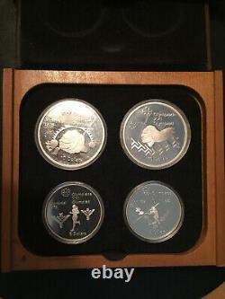 Canada Olympics SILVER $5 & $10 Gem BU Coin Set in Wood Boxes