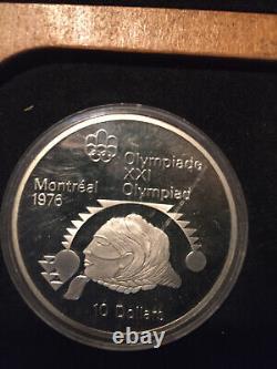 Canada Olympics SILVER $5 & $10 Gem BU Coin Set in Wood Boxes