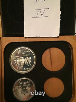 Canada Olympics SILVER $5 & $10 Gem BU Coin Set in Wood Boxes