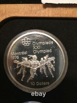 Canada Olympics SILVER $5 & $10 Gem BU Coin Set in Wood Boxes