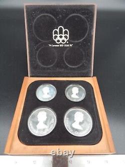 Canadian Olympic Coin Proof Sets 1976 Wooden Boxes & Stand. 925 Silver READ