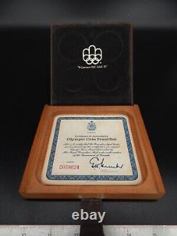 Canadian Olympic Coin Proof Sets 1976 Wooden Boxes & Stand. 925 Silver READ