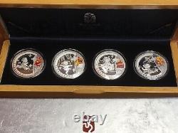 China 2008 Beijing Olympics Series I Silver Coin 4-pc Set With Box No Cert