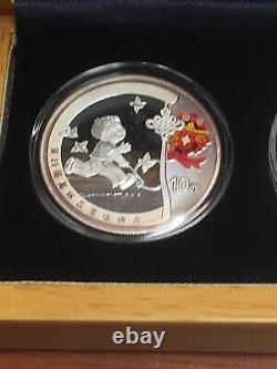 China 2008 Beijing Olympics Series I Silver Coin 4-pc Set With Box No Cert