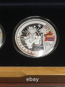 China 2008 Beijing Olympics Series I Silver Coin 4-pc Set With Box No Cert