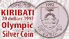 Coin Kiribati 20 Dollars 1992 Olympic Games In Barcelona Silver Proof Info Description
