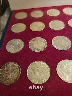 Complete 1972 Munich Olympic coin set 24 Uncirculated Silver Coins in 6 series