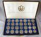 Complete 28 Pc 1976 Canada Olympic Silver Commemorative Coin Set With Case