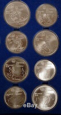 Complete 28 Pc 1976 Canada Olympic Silver Commemorative Coin Set with Case