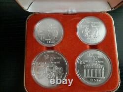 Complete Set of 28 Montreal Olympic 1976 Sterling Silver Coins Uncirculated
