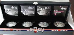Countdown to London 2012 Olympics 4 coin set 2009-2012 silver proof £5 coins
