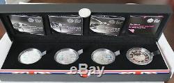 Countdown to London 2012 Olympics 4 coin set 2009-2012 silver proof £5 coins