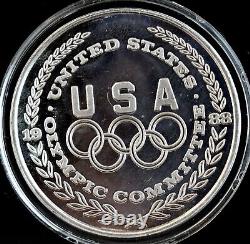 Deak International 1988 United States Olympics. 999 Fine Silver 5 Coin Set