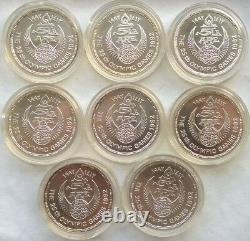 Egypt 1992 Barcelona Olympics Set of 8 Silver Coins, UNC, Rare