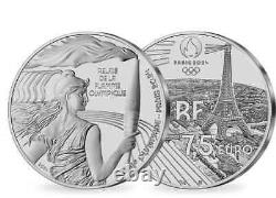 FRANCE 2024 Paris Olympic Games 7.5 Silver Coin Olympic Torch Relay marianne 1v