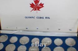 Full Set 1976 Canadian Montreal Olympic 28 Sterling Silver Coin & original box