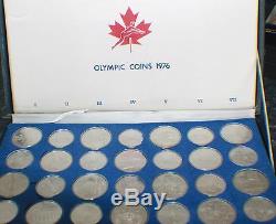 Full Set 1976 Canadian Montreal Olympic 28 Sterling Silver Coin & original box