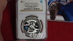 Great Britain 2009 Swimming Silver Proof Coin Olympics Countdown NGC PF69 w coa