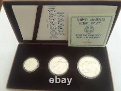 Greece silver coin set depicting ancient Olympic athletes UNC