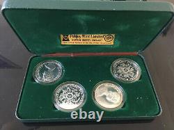 Isle of Man 4-Coin Sterling Silver Proof 1 Crown Set 1980 Moscow Olympics Boxed