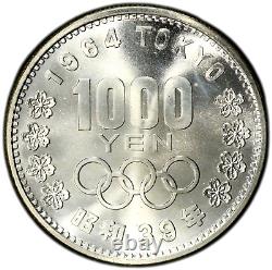 Japan 1964 1000 Yen Olympics Comm. PCGS MS65 BLAST WHITE LUSTROUS Silver Coin