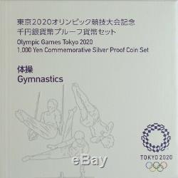 Japan 2020 Olympic Games Tokyo 1000 Yen Silver Gymnastics Proof Coin 2nd issued