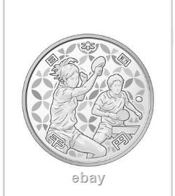 Japan 2020 Olympic Tokyo 1000 Yen Silver Table Tennis Proof Coin